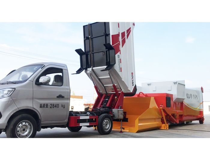 自裝卸、車廂可卸式垃圾車、移動(dòng)壓縮垃圾站協(xié)同作業(yè)